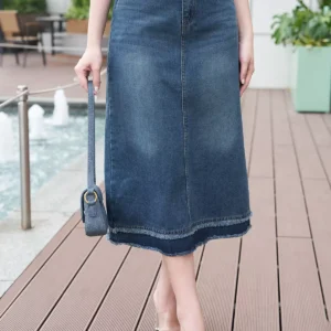 Chân váy jeans dáng A trẻ trung