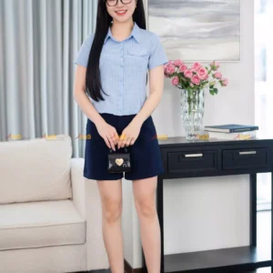 Sơ mi lụa kẻ caro xanh đỏ