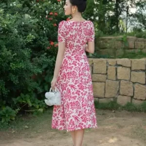 Đầm hoa cỏ Caind tôn dáng