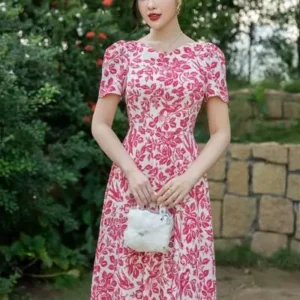 Đầm hoa cỏ Caind tôn dáng