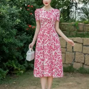 Đầm hoa cỏ Caind tôn dáng