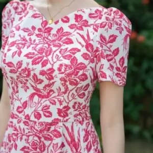 Đầm hoa cỏ Caind tôn dáng