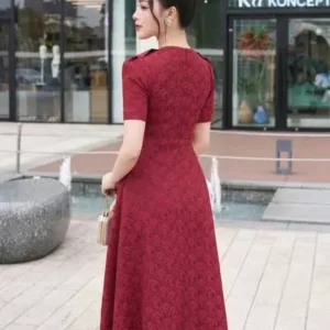 Đầm Lụa Vân Hoa Cao Cấp CainD DX40