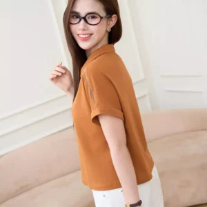 Áo Thun Cotton Cổ V Phối Ren Cardina