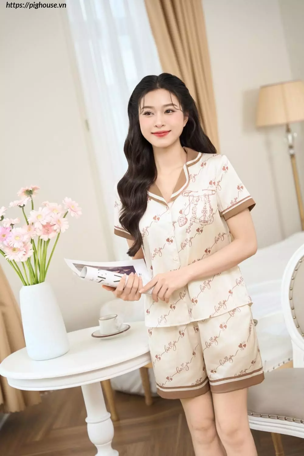 Pijama Lua Satin LOVE Mem Mai Cardina