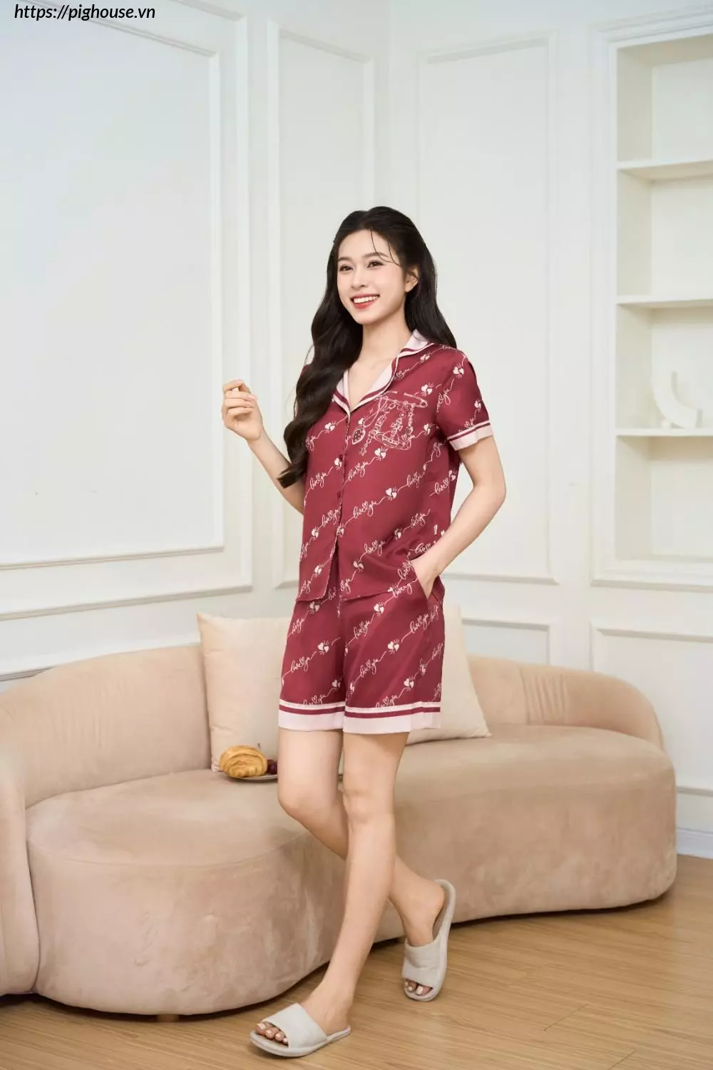 Pijama Lua Satin LOVE Mem Mai Cardina