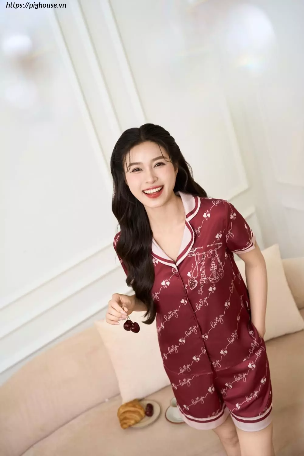 Pijama Lua Satin LOVE Mem Mai Cardina