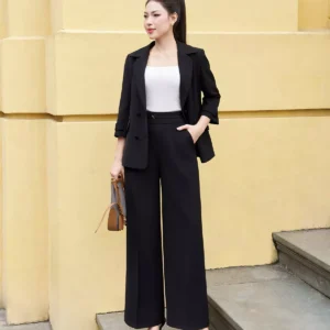 quần ống suông nữ lưng cao LFQD2143