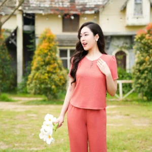 Bộ đồ mặc nhà đũi vân mây thoáng mát