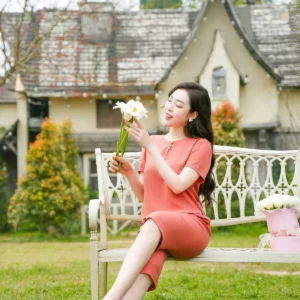 Bộ đồ mặc nhà đũi vân mây thoáng mát