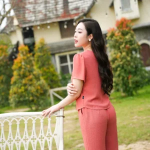 Bộ đồ mặc nhà đũi vân mây thoáng mát