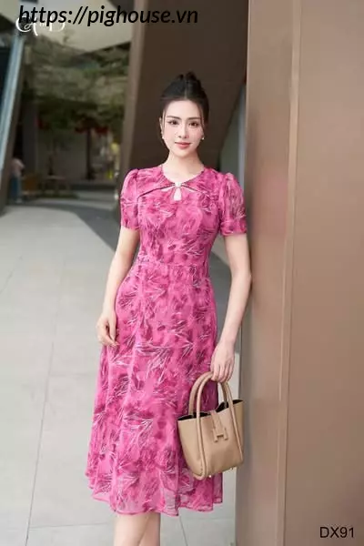 Váy CainD Leia Dress Hồng Tôn Dáng