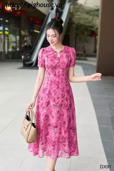 Váy CainD Leia Dress Hồng Tôn Dáng