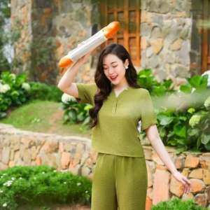 Bộ đồ mặc nhà đũi vân mây