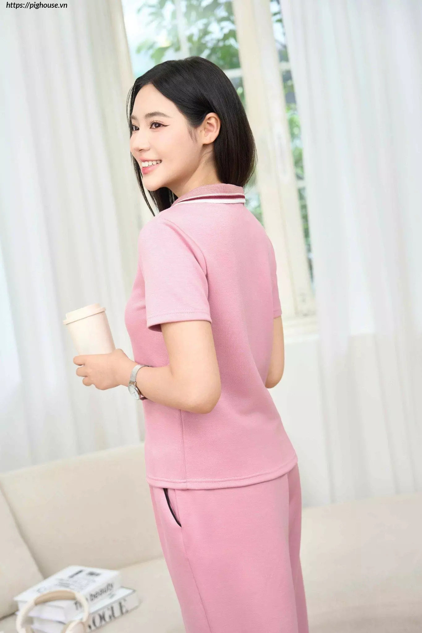 Bo cotton umi soi lanh co polo cardina