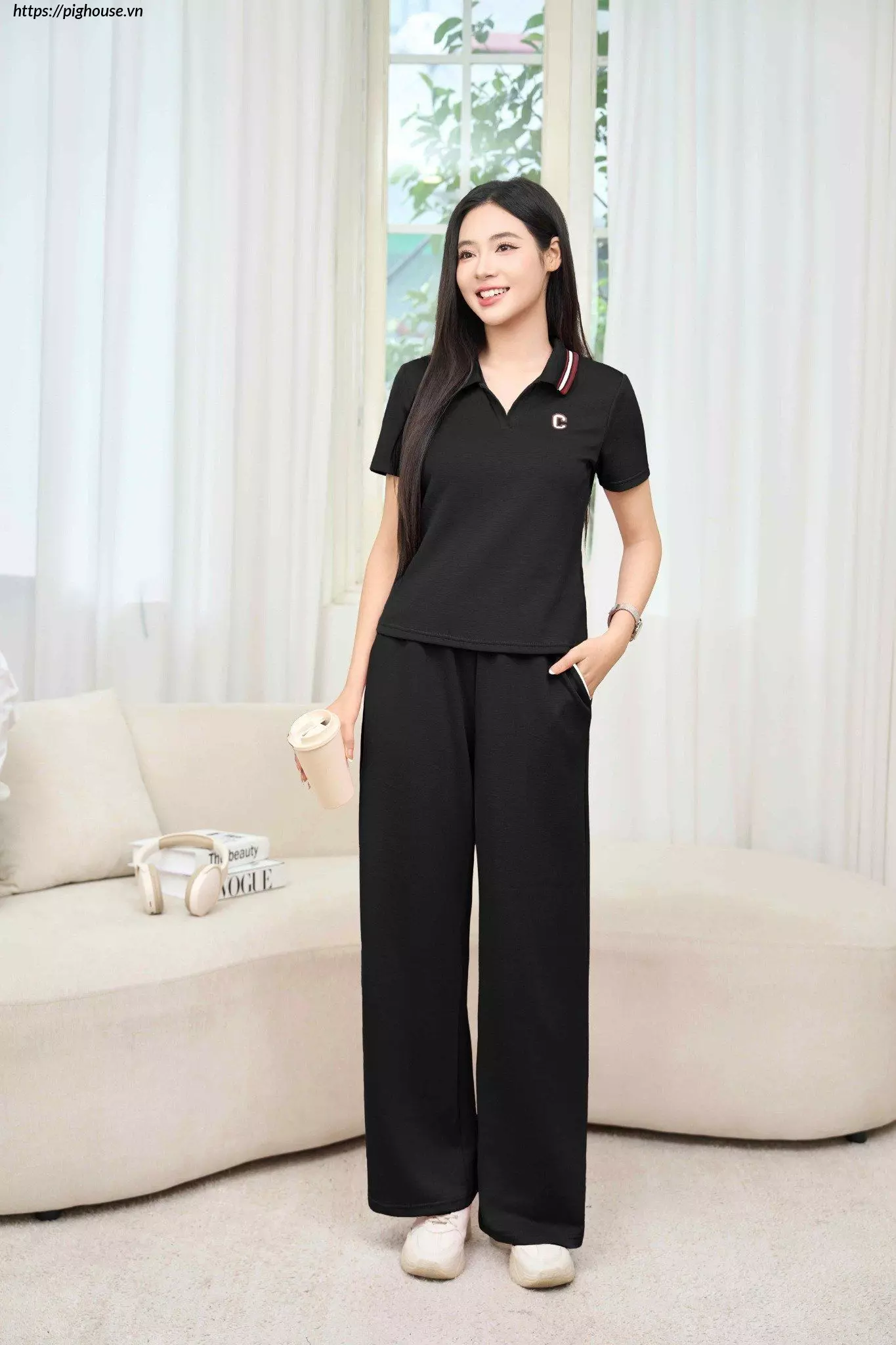 Bo cotton umi soi lanh co polo cardina