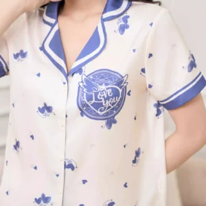 Pijama Lua Satin Cardina Quan Dai Hoa Tiet Tim