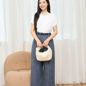 Quần Jean Nữ Cardina Younger Dáng Suông Kẻ Sọc