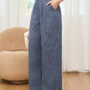 Quần Jean Nữ Cardina Younger Dáng Suông Kẻ Sọc