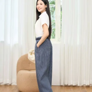 Quần Jean Nữ Cardina Younger Dáng Suông Kẻ Sọc