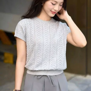 Áo Dệt Kim Cotton Tay Liền Cardina Thanh Lịch