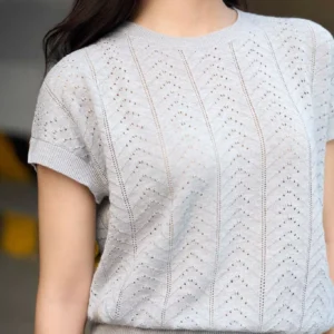 Áo Dệt Kim Cotton Tay Liền Cardina Thanh Lịch