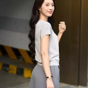 Áo Dệt Kim Cotton Tay Liền Cardina Thanh Lịch