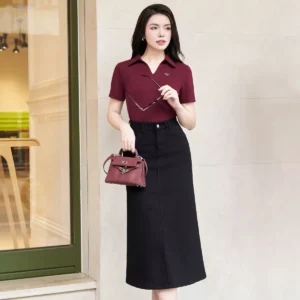 Áo Polo Cotton Lạnh Luperi Phối Lé Cổ Bo Gấu
