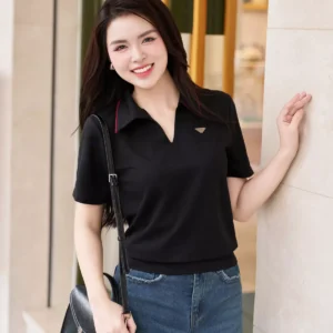 Áo Polo Cotton Lạnh Luperi Phối Lé Cổ Bo Gấu