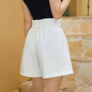 Quần Short Tuytsi Hàn Cạp Cao Ống Rộng Cardina