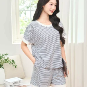 Đồ bộ mặc nhà cotton kẻ ngang Cardina