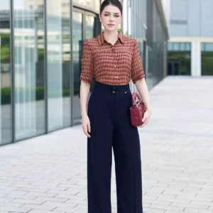 Quần suông nấm cạp cách điệu LUPERI