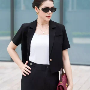 áo vest luperi tay ngắn phụ kiện lá