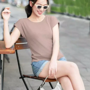 Áo Thun Tăm Nữ Cardina Cổ Tròn