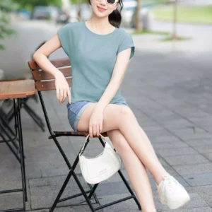 Áo Thun Tăm Nữ Cardina Cổ Tròn