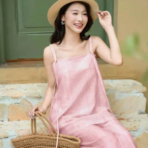 Cardina Younger set bo linen ao 2 day quan suong