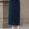 Chân váy jeans dáng A dài trẻ trung