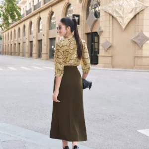 Áo sơ mi cổ nơ dáng suông thanh lịch