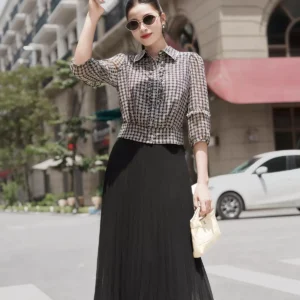 áo sơ mi cổ đức tay lỡ thanh lịch