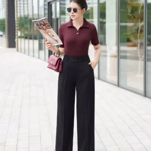 Quần suông cạp cách điệu LUPERI