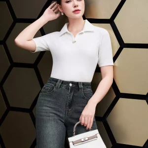 Áo Polo LUPERI LU5PL15 cổ trụ đính phụ kiện khỏe khoắn trẻ trung Cotton Flannel